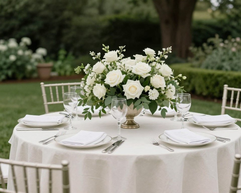 Classic white and green luxury garden wedding design