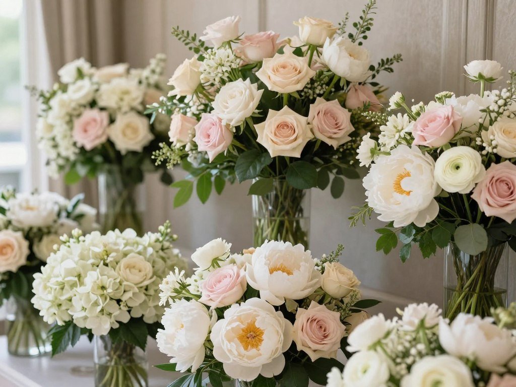 Collection of luxury wedding flowers for garden celebrations
