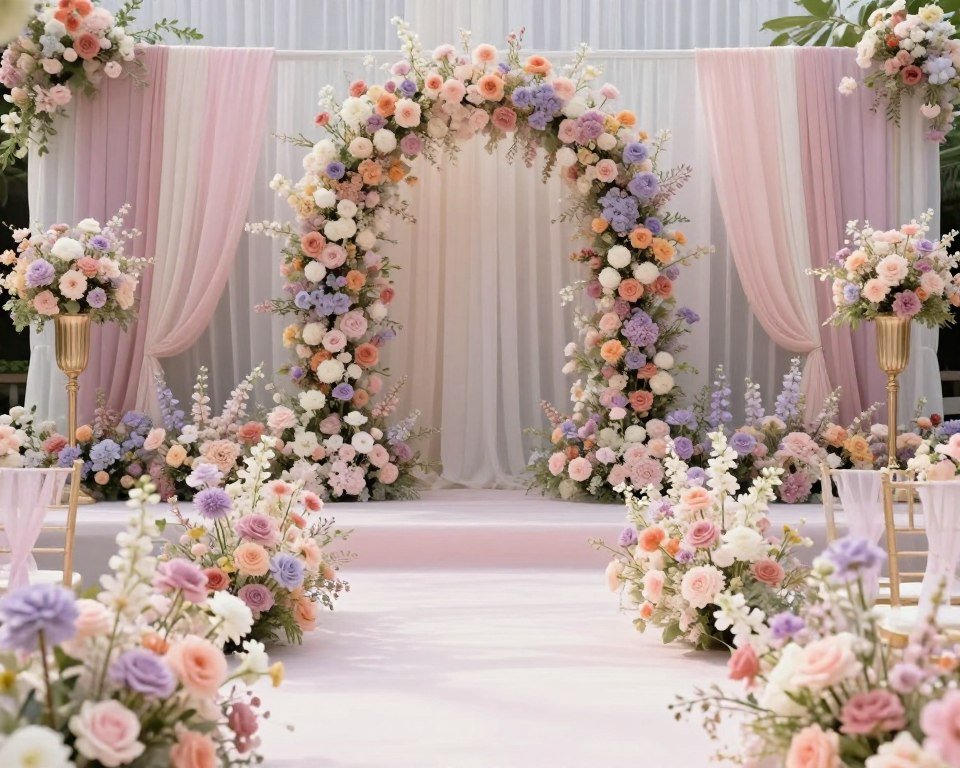 Delicate soft pastel luxury garden wedding color palette