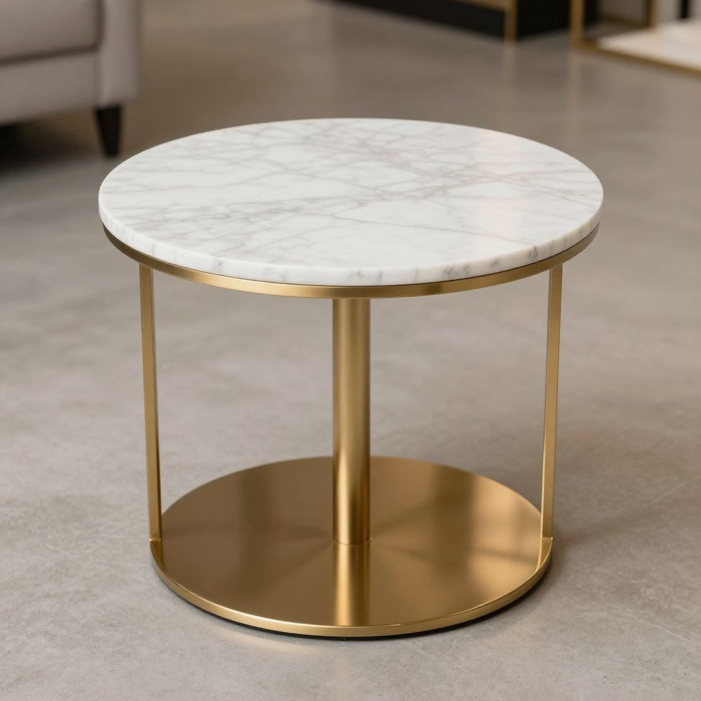 Elegant marble accent table for luxury garden wedding
