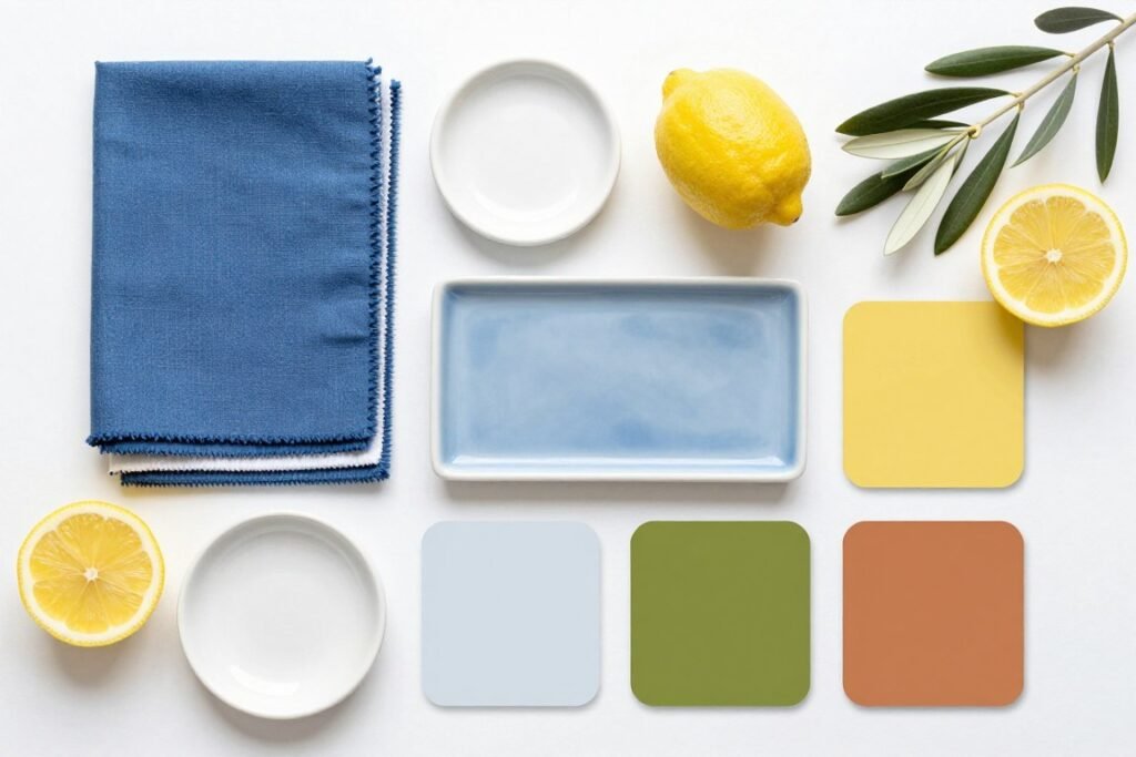 Mediterranean color palette for Italian garden dinner party