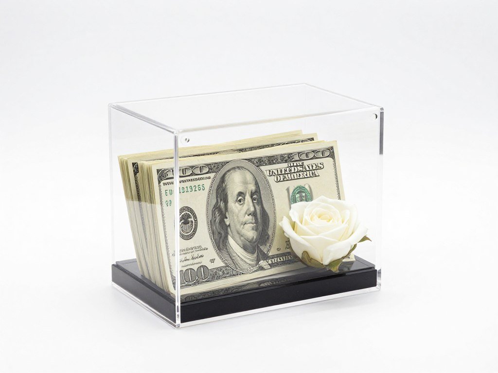 acrylic display box with layered money gift
