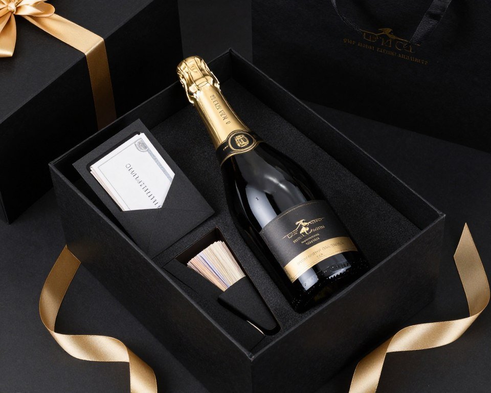 champagne gift box with money card slot