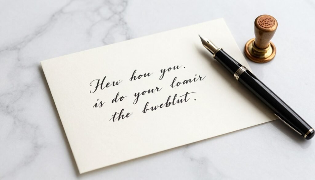 elegant handwritten card with money gift