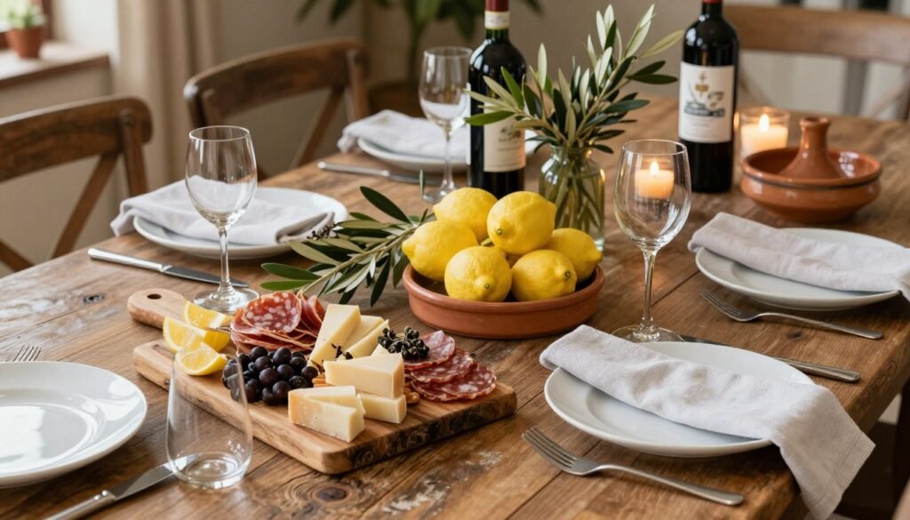 luxury Italian-inspired birthday dinner table setting