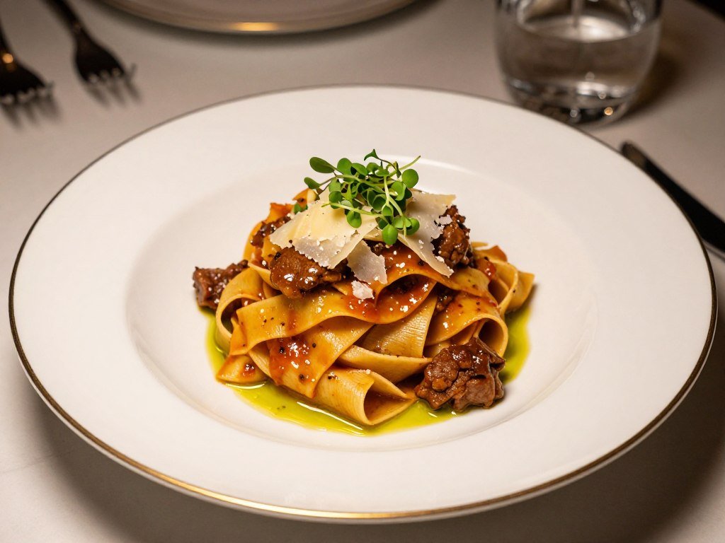 luxury birthday dinner featuring elegant pasta dish presentation