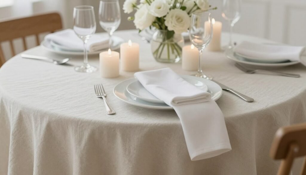 luxury birthday dinner table with white and neutral color palette