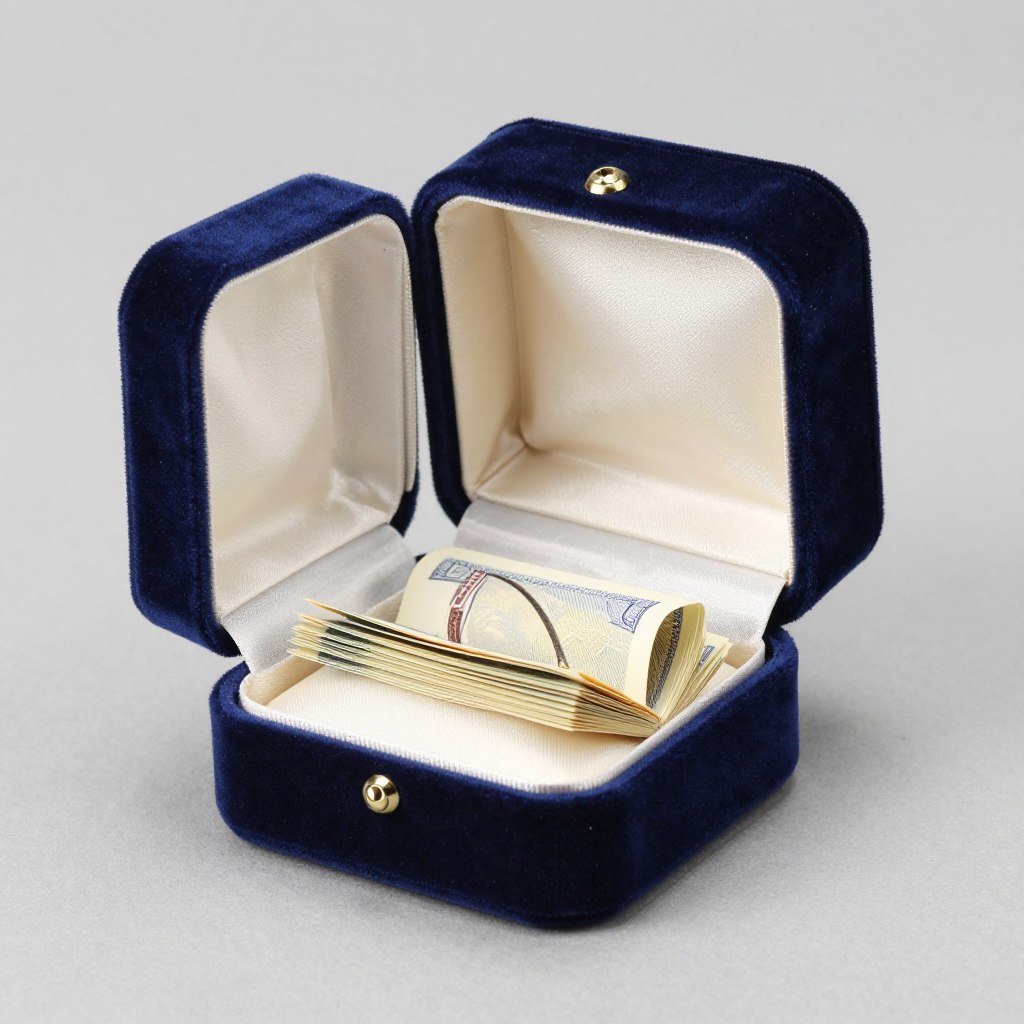 velvet ring box for money gift