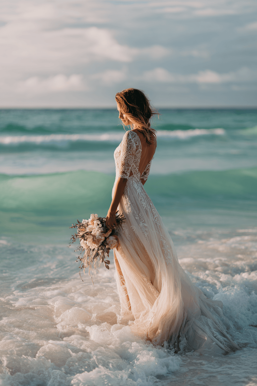 27 Breezy Beach Wedding Dress Ideas for Effortless Bridal Style