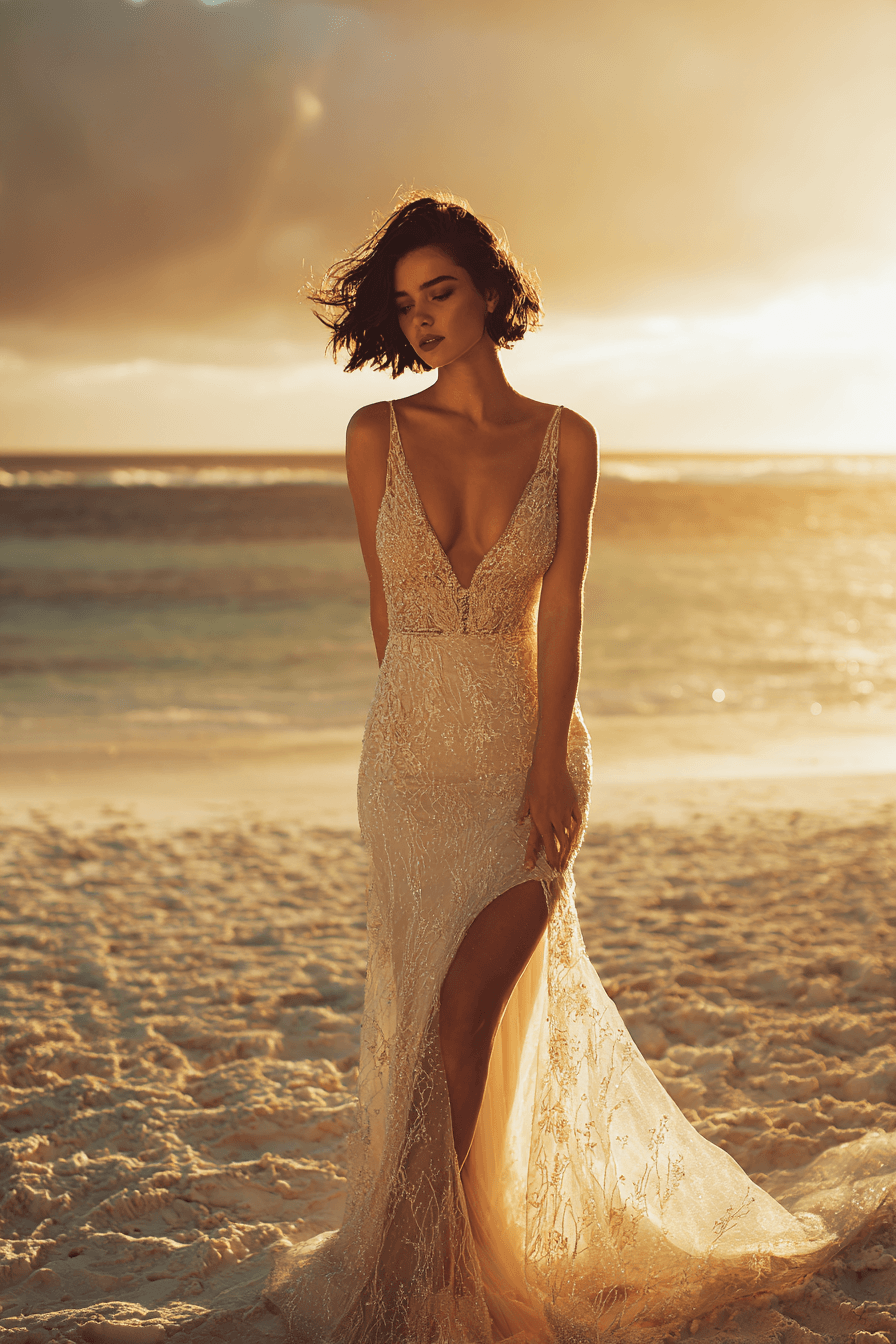 27 Breezy Beach Wedding Dress Ideas for Effortless Bridal Style