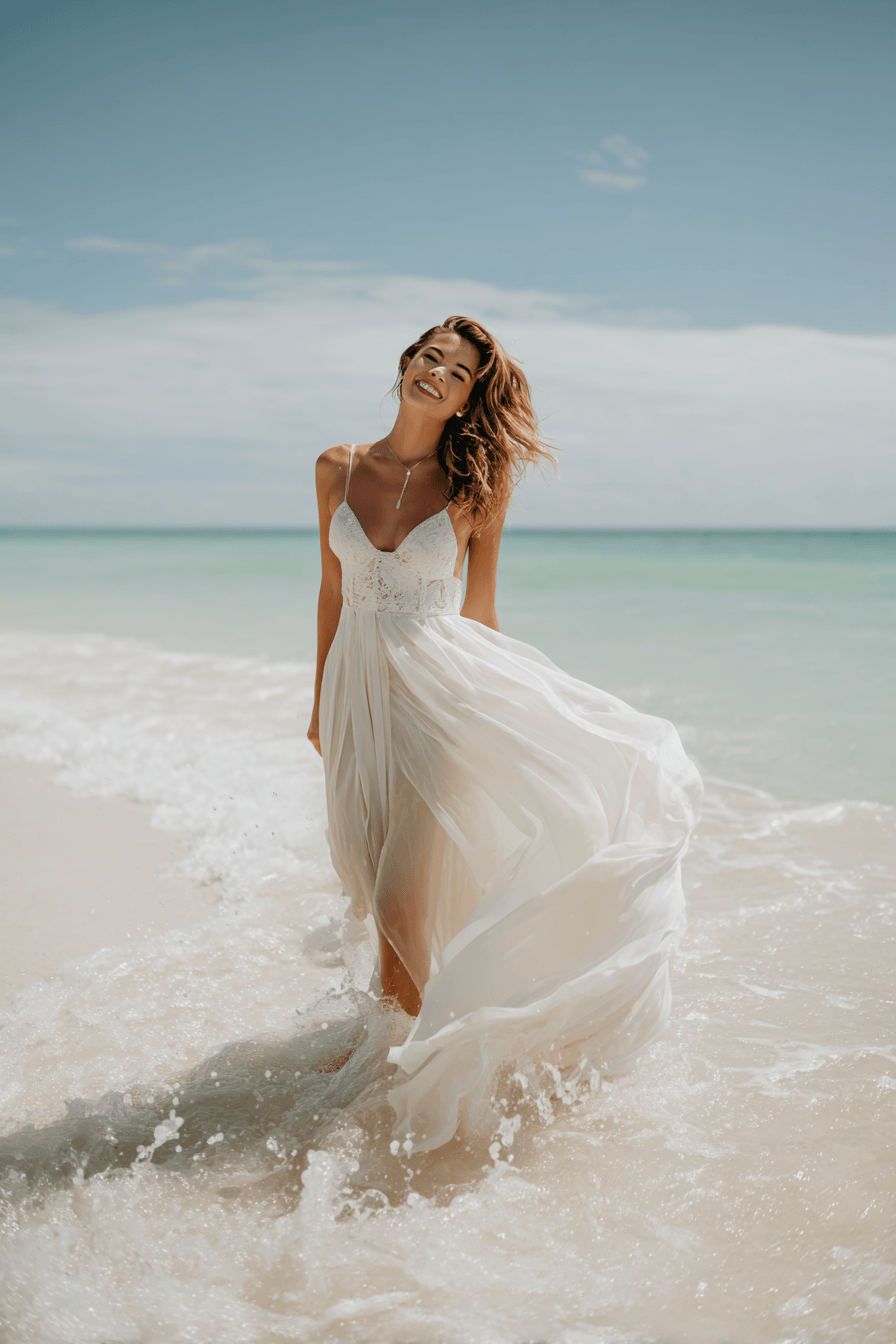27 Breezy Beach Wedding Dress Ideas for Effortless Bridal Style