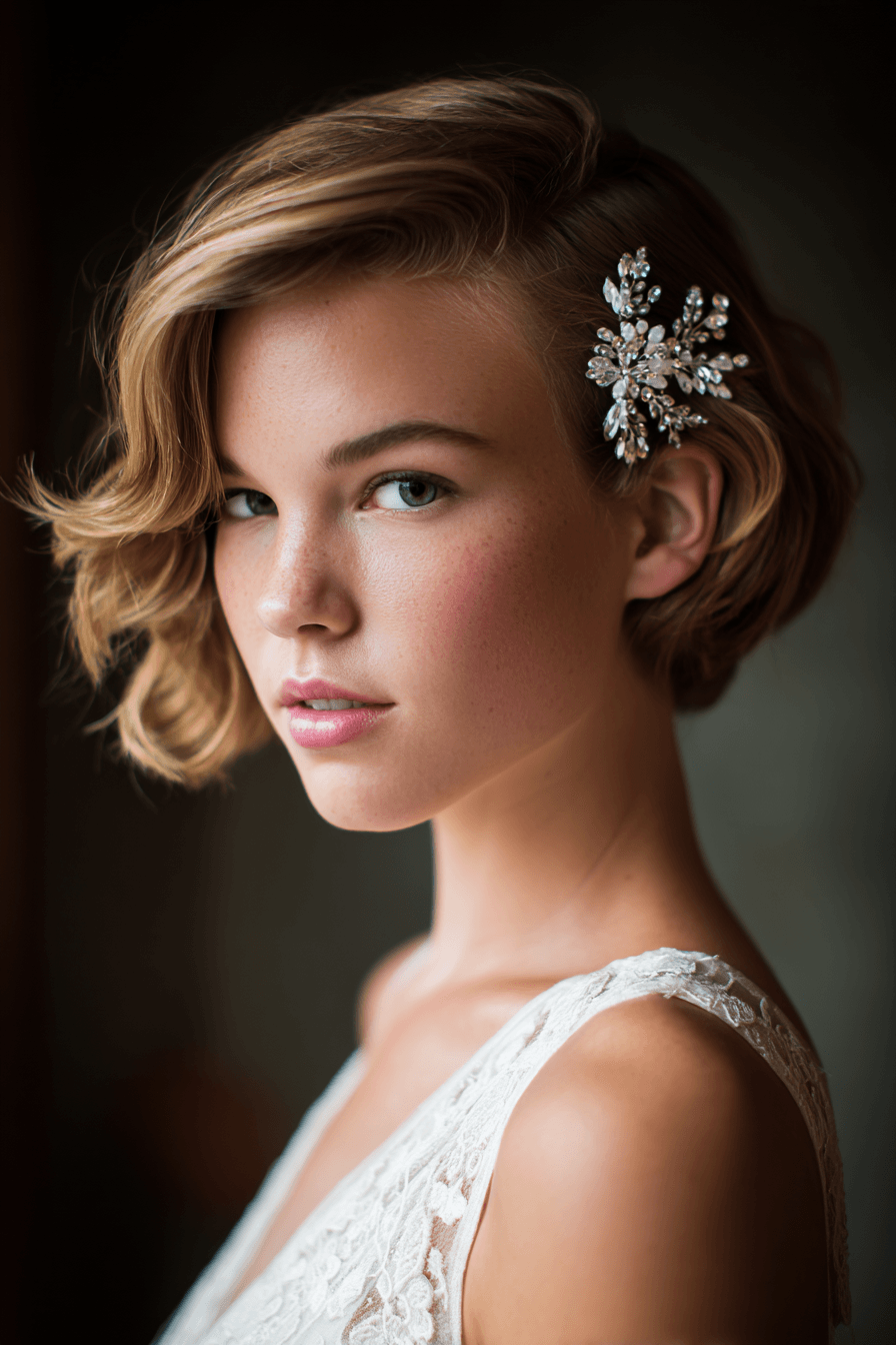 27 Pretty Short Hair Ideas for Wedding Guests