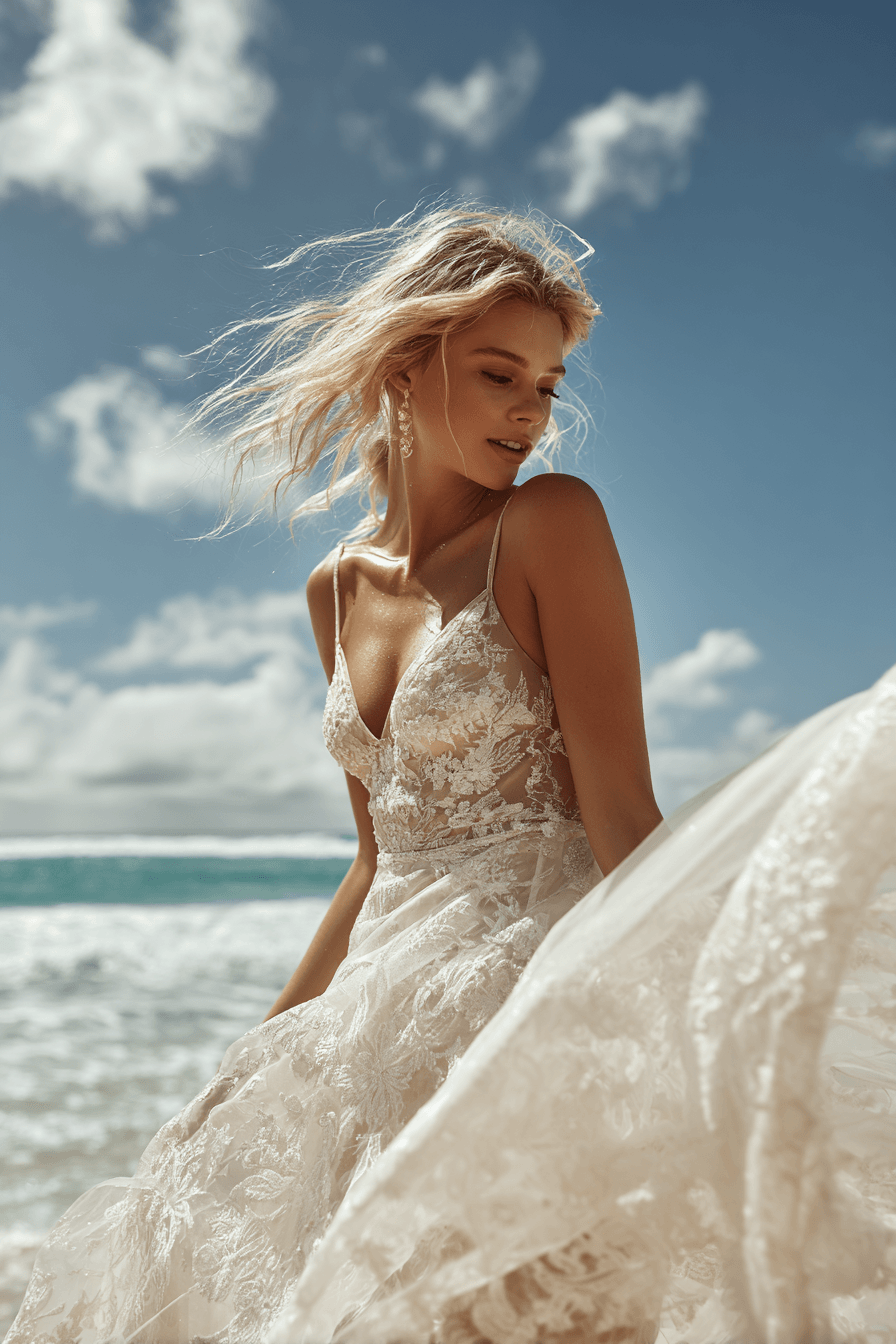 27 Breezy Beach Wedding Dress Ideas for Effortless Bridal Style