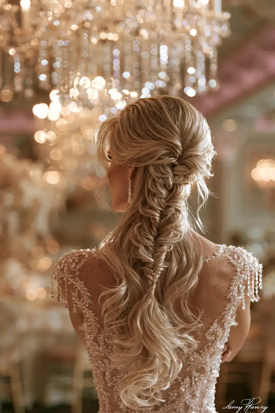 27 Elegant Waterfall Braid Wedding Hairstyles You'll Love