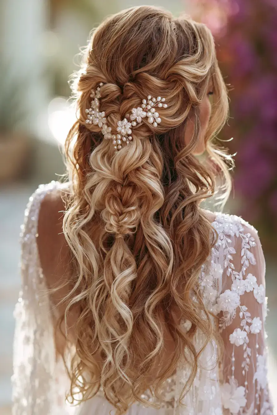 27 Elegant Waterfall Braid Wedding Hairstyles You'll Love