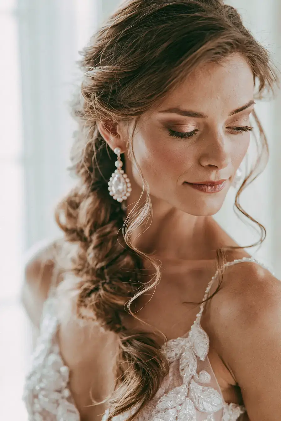27 Elegant Waterfall Braid Wedding Hairstyles You'll Love