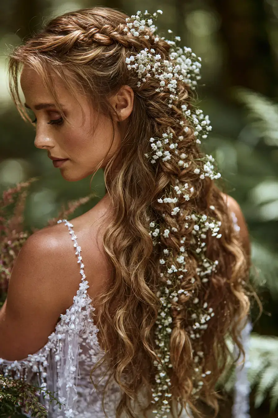 27 Elegant Waterfall Braid Wedding Hairstyles You'll Love
