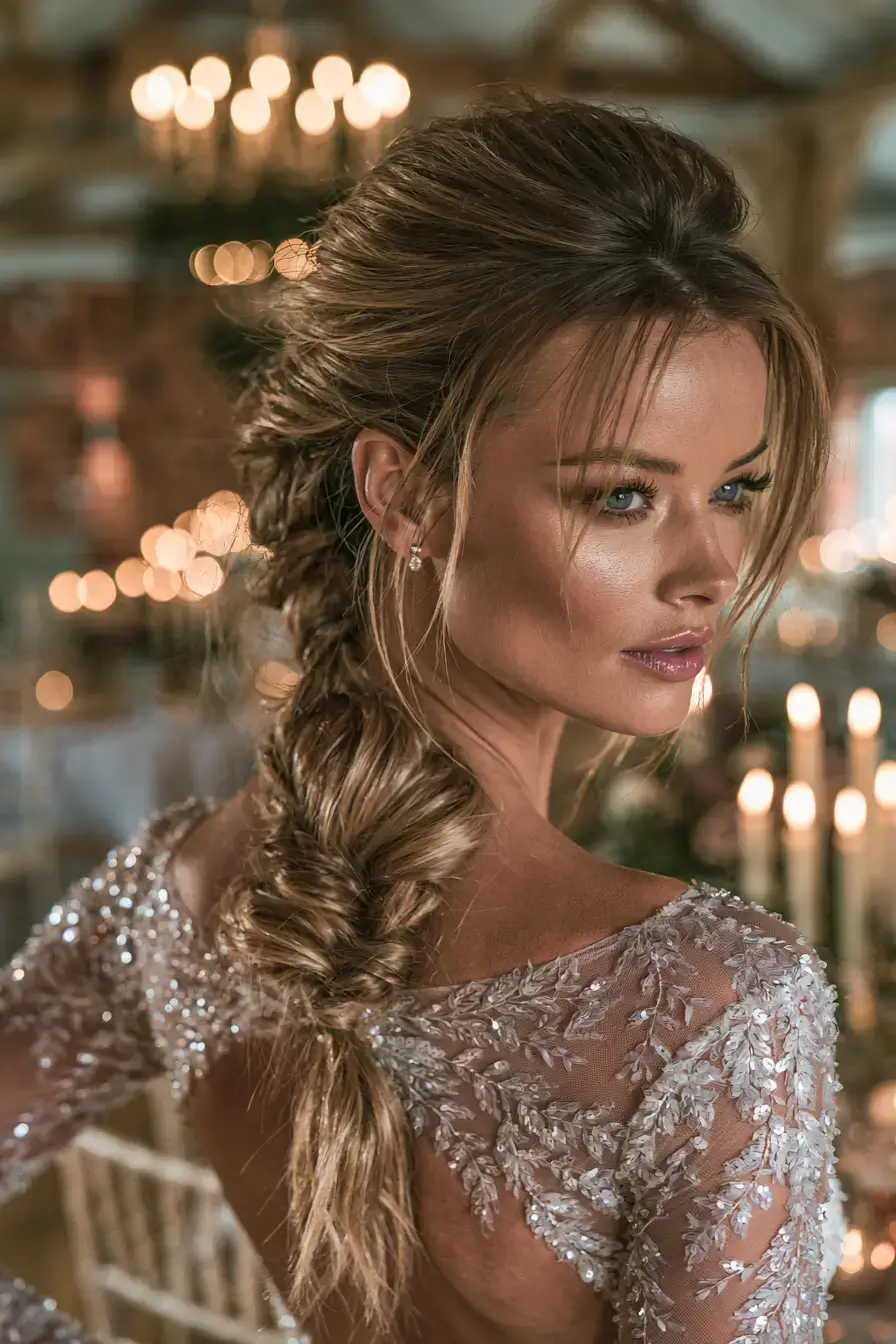 27 Elegant Waterfall Braid Wedding Hairstyles You'll Love