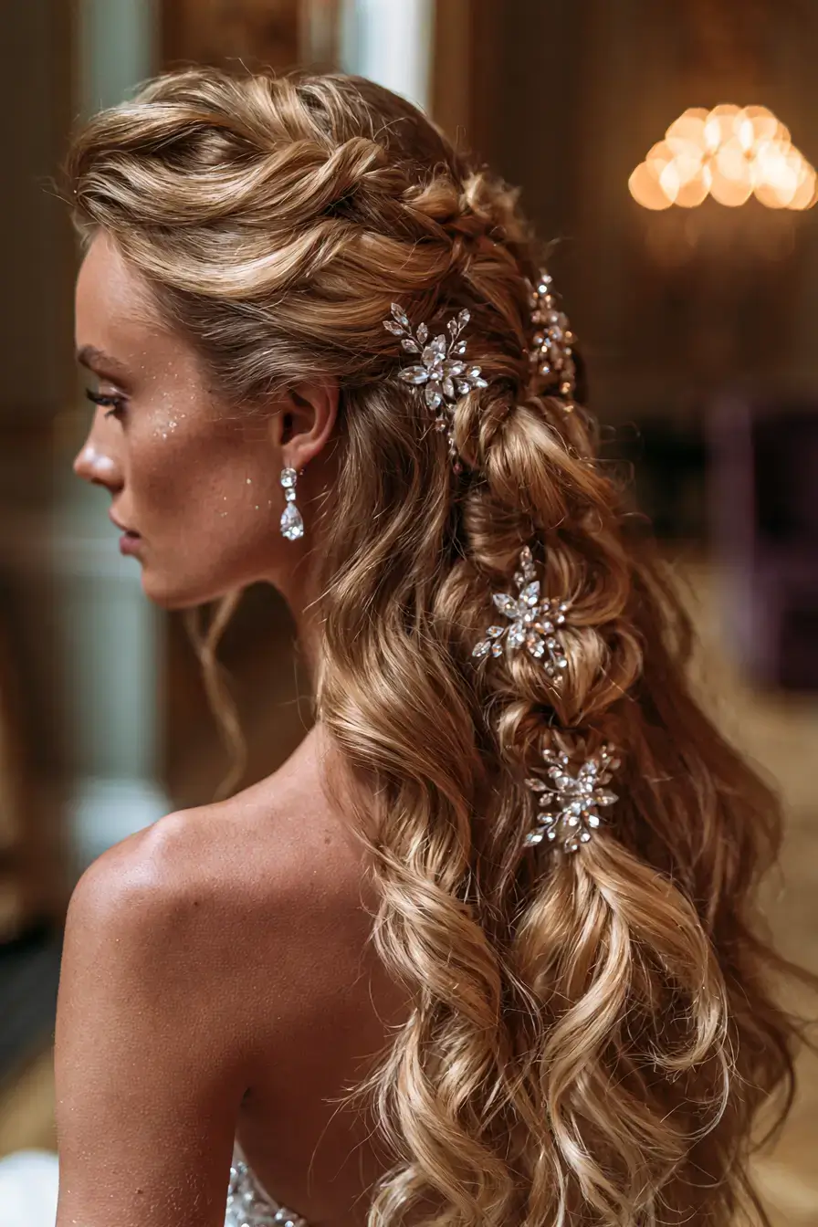 27 Elegant Waterfall Braid Wedding Hairstyles You'll Love