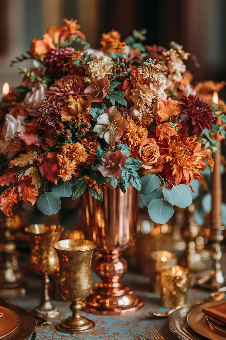 27 Beautiful Fall Wedding Centerpieces for a Cozy Autumn Celebration