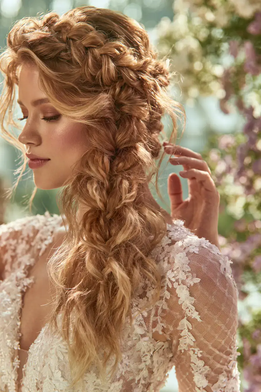 27 Elegant Waterfall Braid Wedding Hairstyles You'll Love