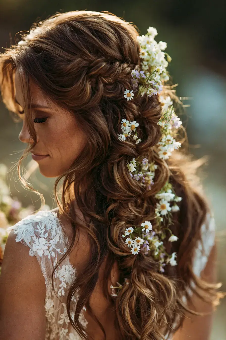 27 Elegant Waterfall Braid Wedding Hairstyles You'll Love