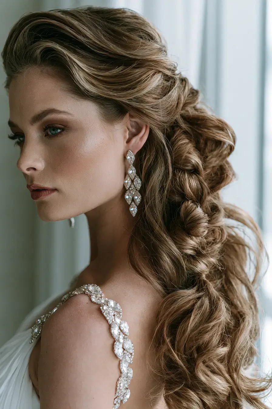 27 Elegant Waterfall Braid Wedding Hairstyles You'll Love