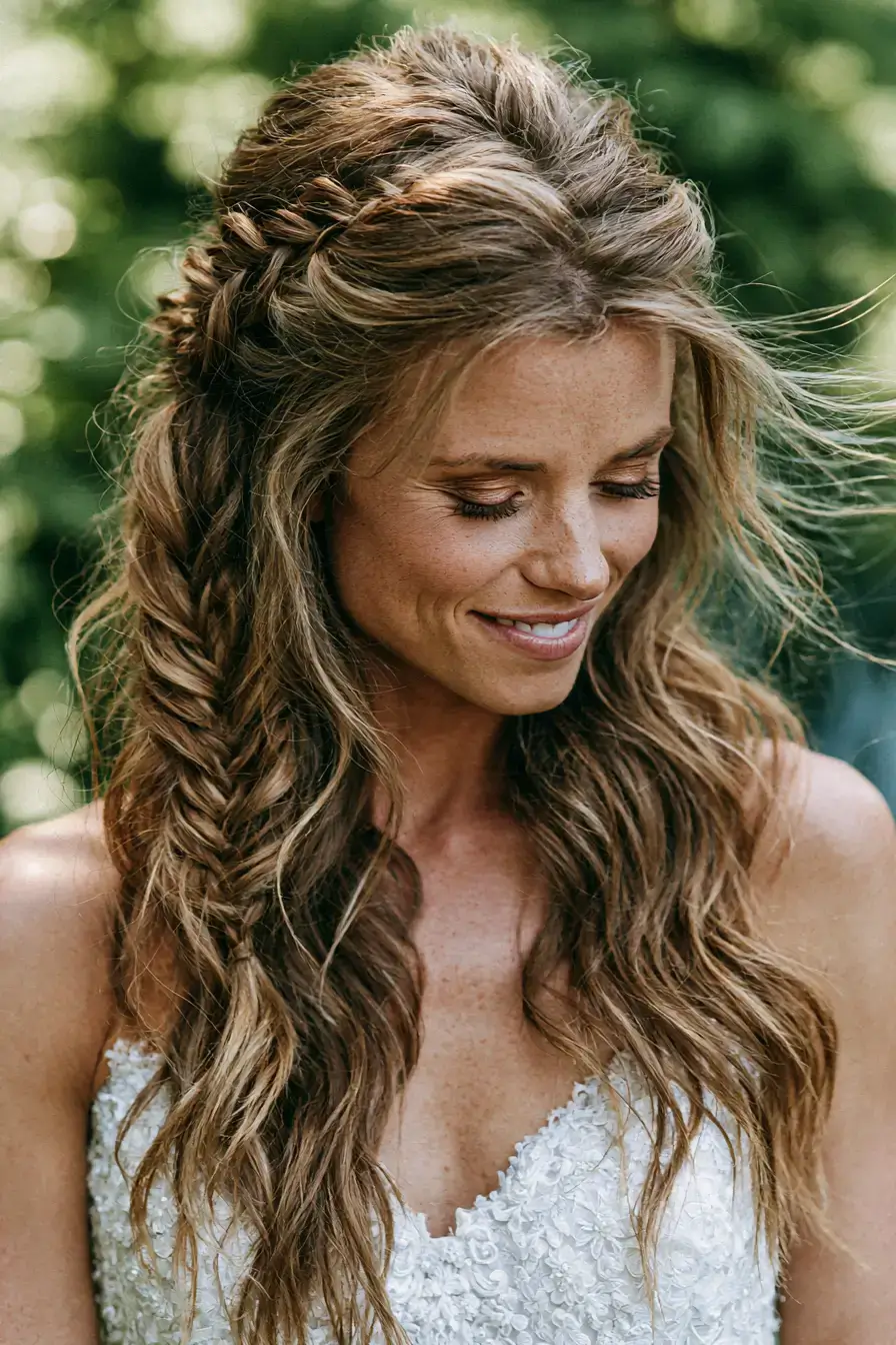 27 Elegant Waterfall Braid Wedding Hairstyles You'll Love