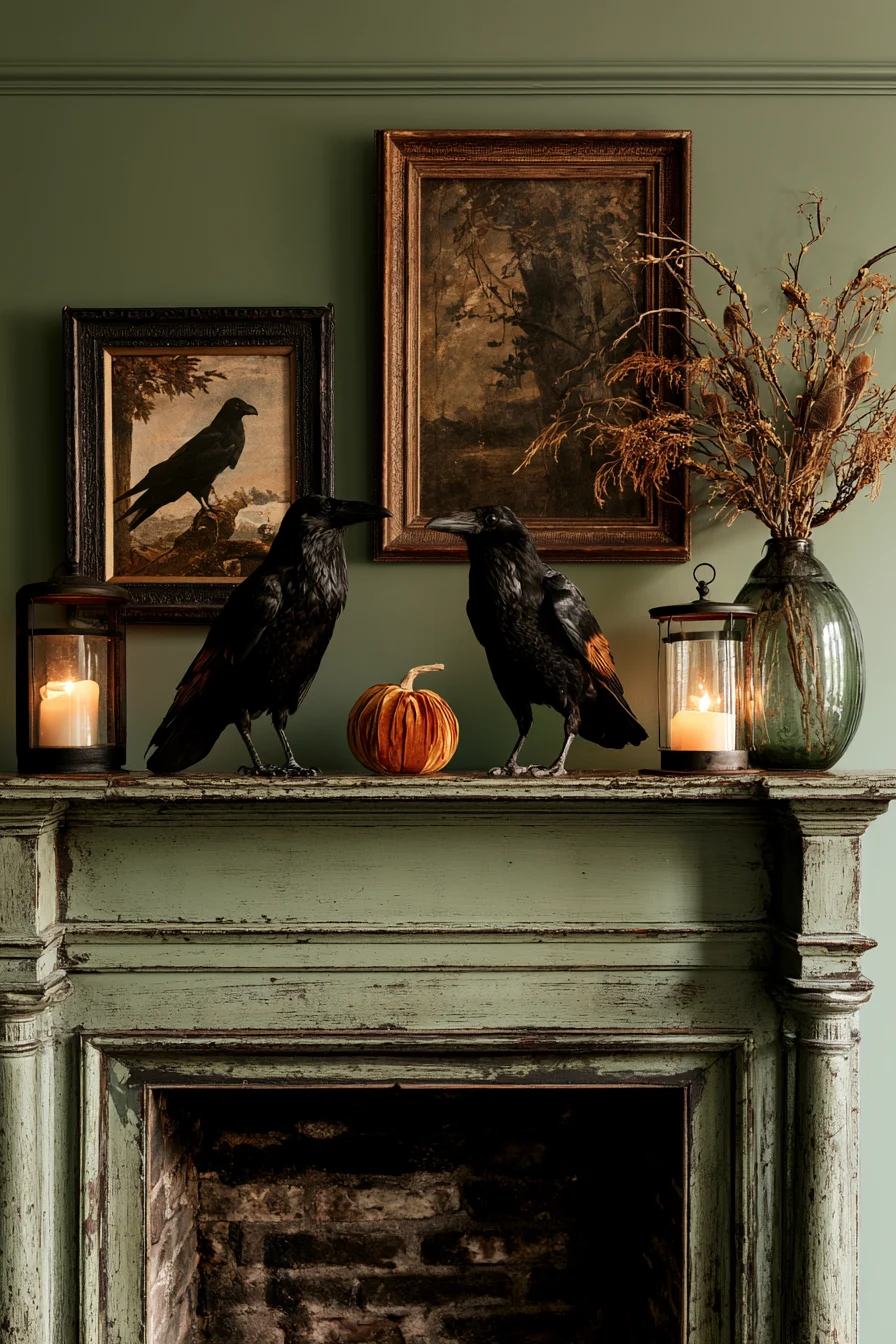 27 Haunting Halloween Mantle Decor Ideas