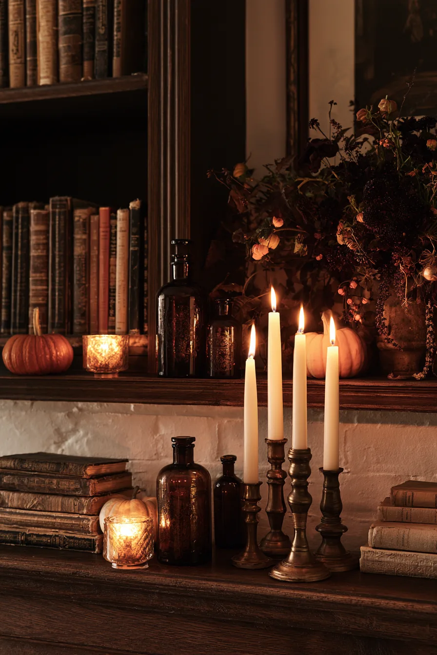 27 Haunting Halloween Mantle Decor Ideas