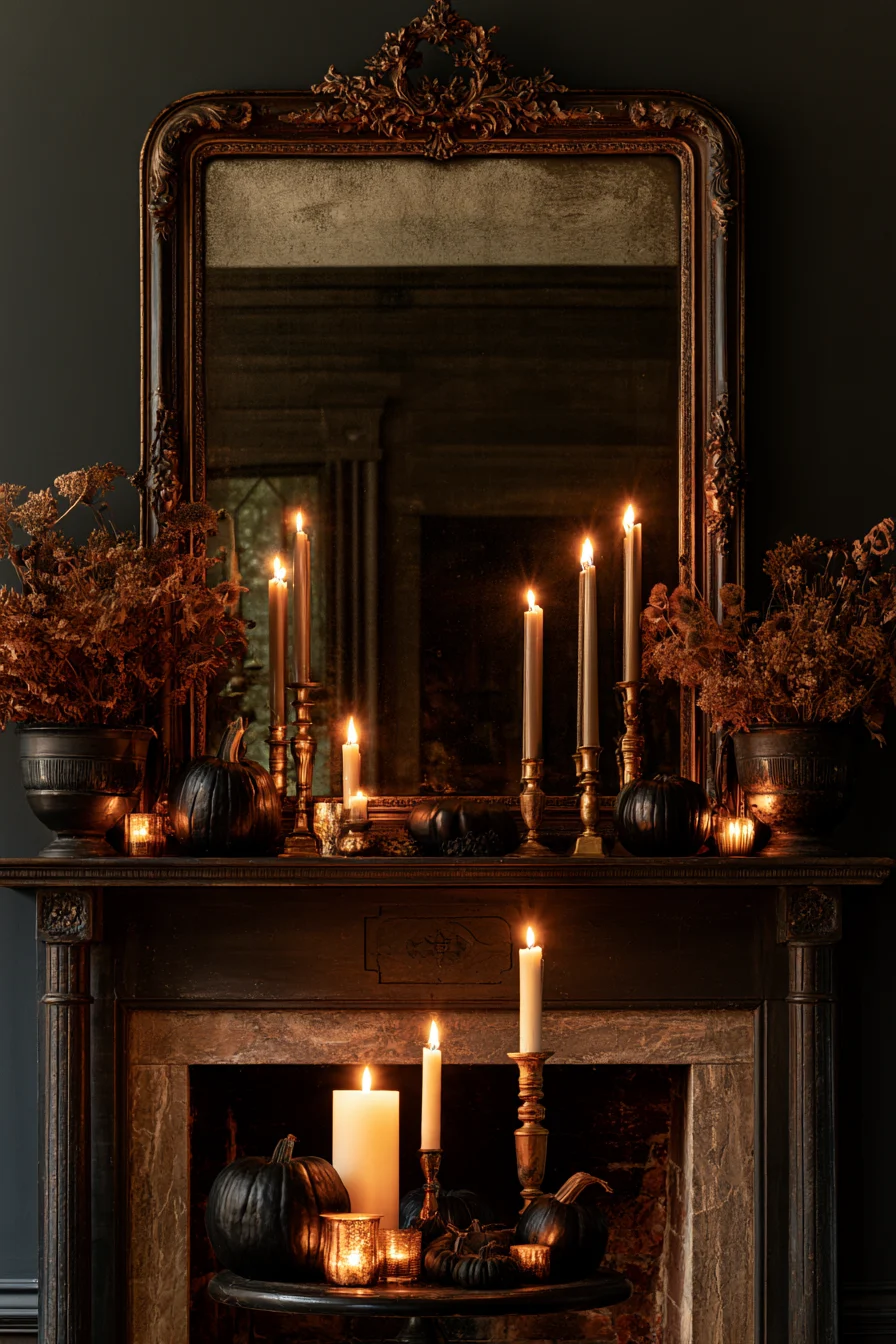 27 Haunting Halloween Mantle Decor Ideas