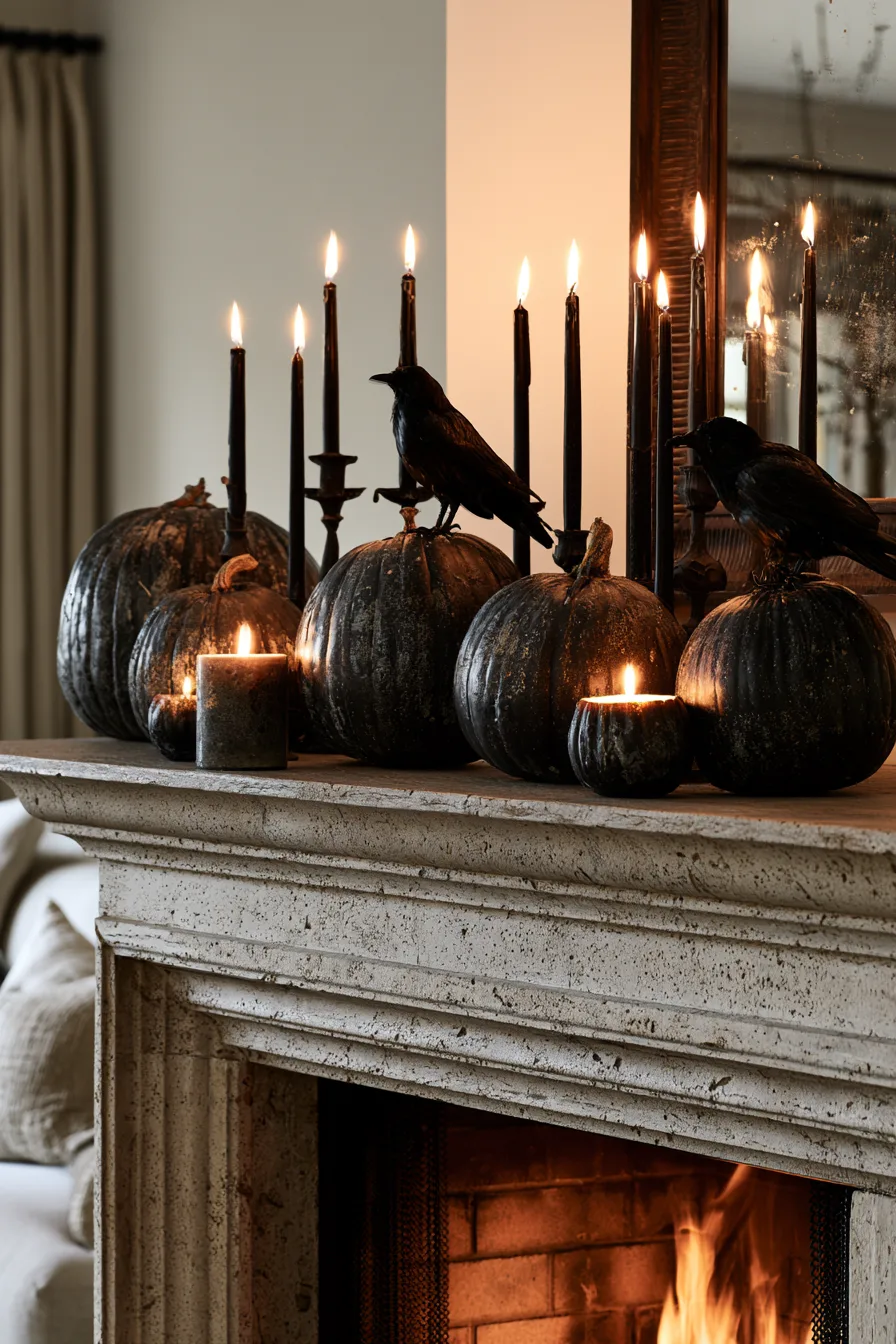 27 Haunting Halloween Mantle Decor Ideas