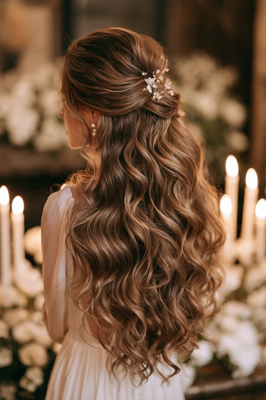 27 Stunning Bridal Hair Half Up Ideas for a Dreamy Wedding Look